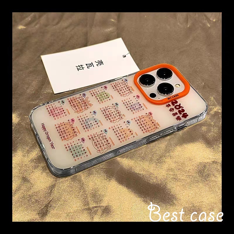Ốp Điện Thoại Cứng In Hình Lịch 2024 Cho iphone 11 12 13 14 15 pro max