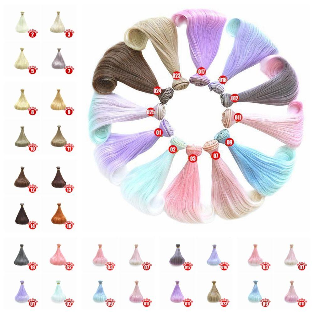 Tóc Giả Búp Bê bjd sd Bằng Sợi Lụa Mềm 15cm Nhiều Màu Sắc