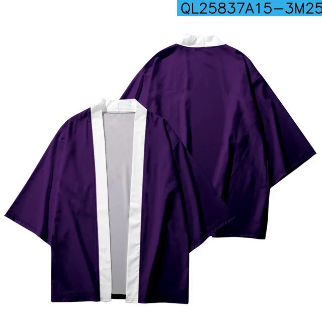 Áo Khoác kimono Màu Trơn Phong Cách samurai Nhật Bản Đường Phố Cho Nam Nữ yukata Châu Á