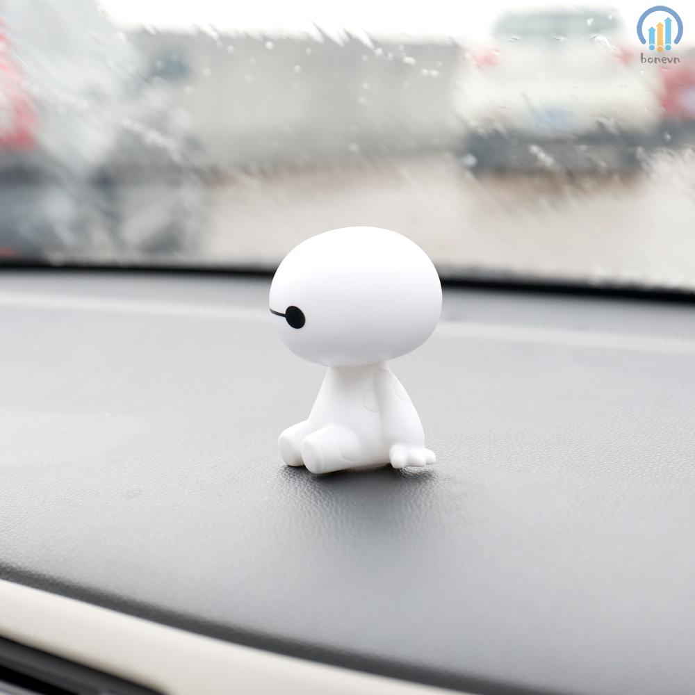 Cartoon Plastic Auto Decor Accessories Cute Baymax Robot Shaking Head Doll for Car Interior Decorations and Styling