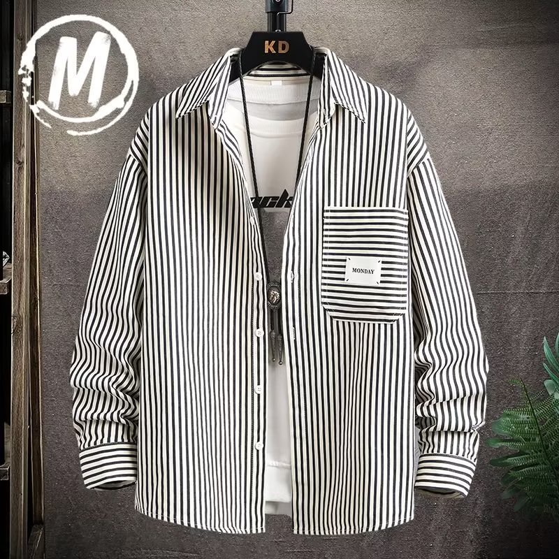 Áo Sơ Mi Nam Dài Tay Sọc Dọc Thời Trang Nhật Bản
