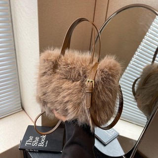  túi đeo chéo cute túi xách Túi Xách Đeo Vai Giả Lông Cáo Cao Cấp Sang Trọng Thời Trang Thu Đông 