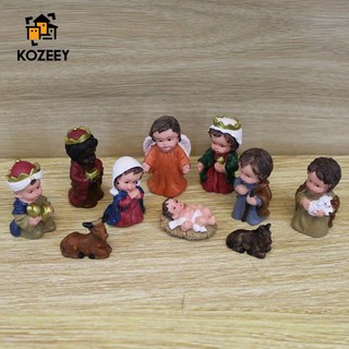 Kozeey bộ 10 tượng công giáo đoàn đâm xưa nhiều màu sắc