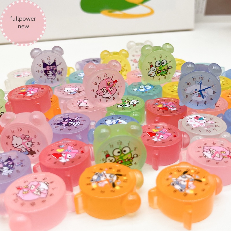 Set 2 Đồng Hồ Báo Thức mini Họa Tiết Hoạt Hình Dạ Quang Trang Trí Xe Hơi