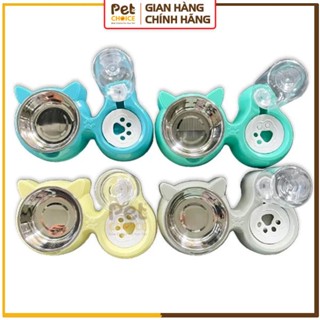 Combo bát chén ăn hai ngăn kèm chén inox và bình uống tự động cho chó mèo (PET 0035) - PetChoice