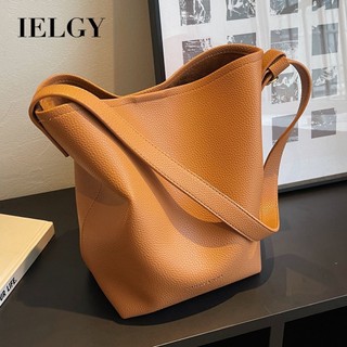 Ielgy túi xách bucket da mềm cỡ lớn thời trang công sở