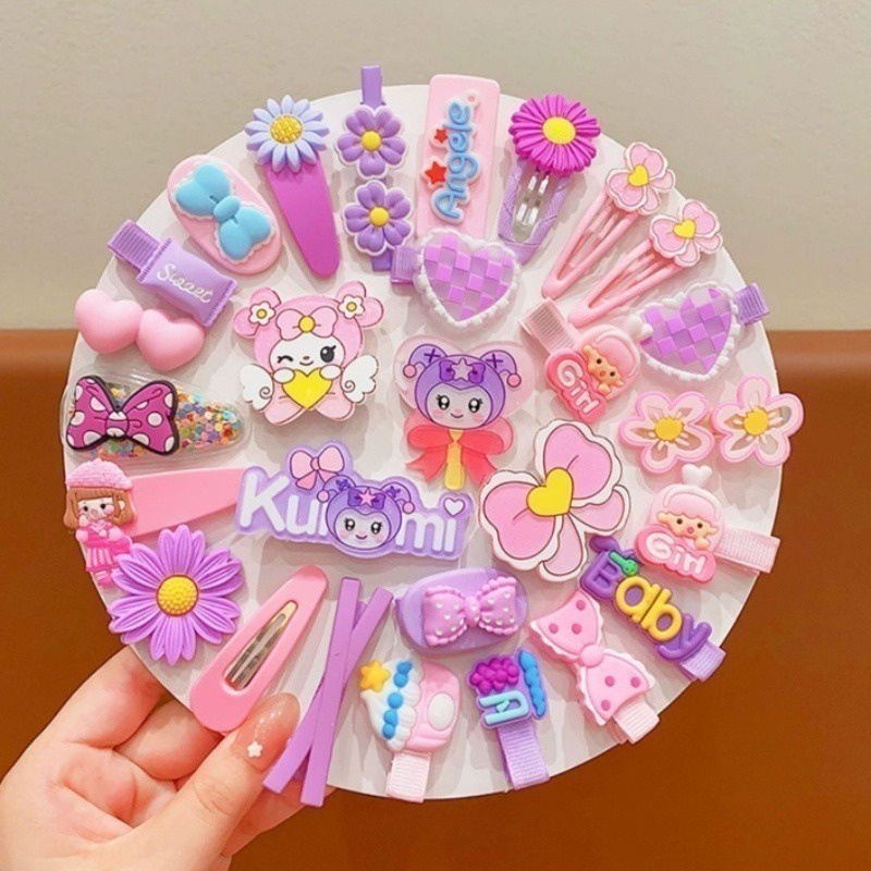 Set 14 Kẹp Tóc Dễ Thương Ngọt Ngào Cho Bé Gái