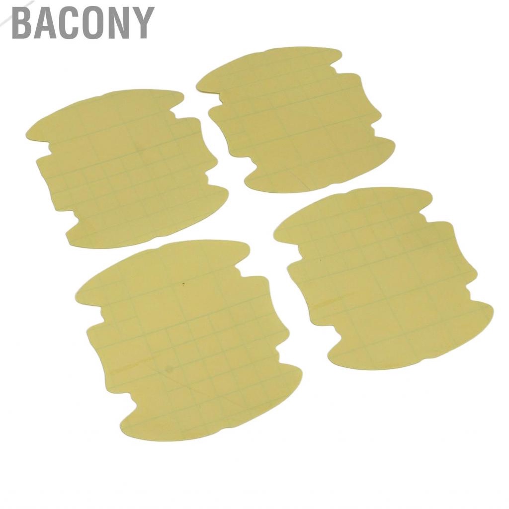 Bacony 4PCS Car Door Bowl Protective Film Transparent Scratch Resistant Adhesive TPU Exterior Accessory
