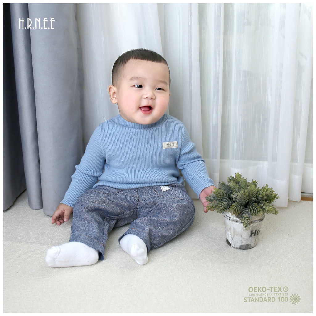 Áo len giữ nhiệt cổ 2p Hrnee cho bé trai, bé gái