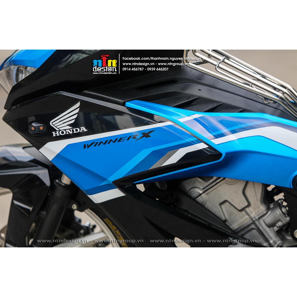 Tem rời Winner X xanh đen mẫu HRC phối màu đơn giản - không bay màu