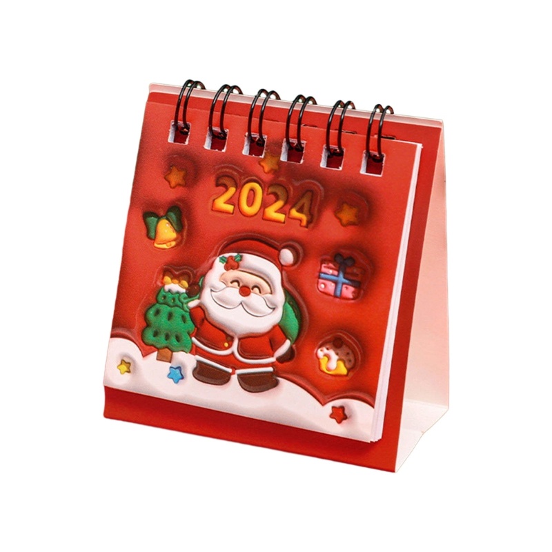 Lịch Năm 2024 mini Để Bàn Họa Tiết Giáng Sinh Dễ Thương