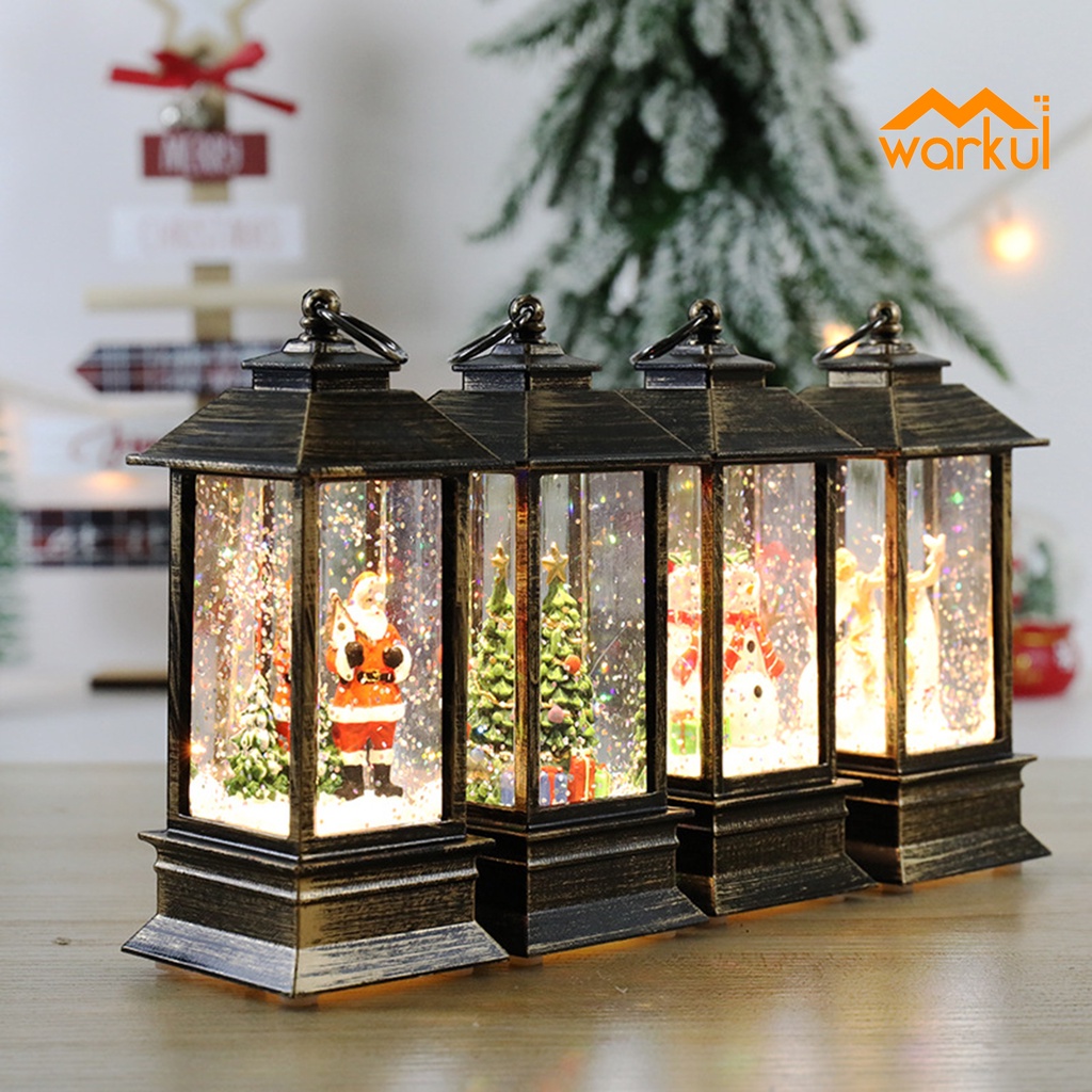 WARKUL Đèn Gió Dạng Treo Hình Ông Già Noel / Người Tuyết Hoạt Hình Phong Cách Giáng Sinh