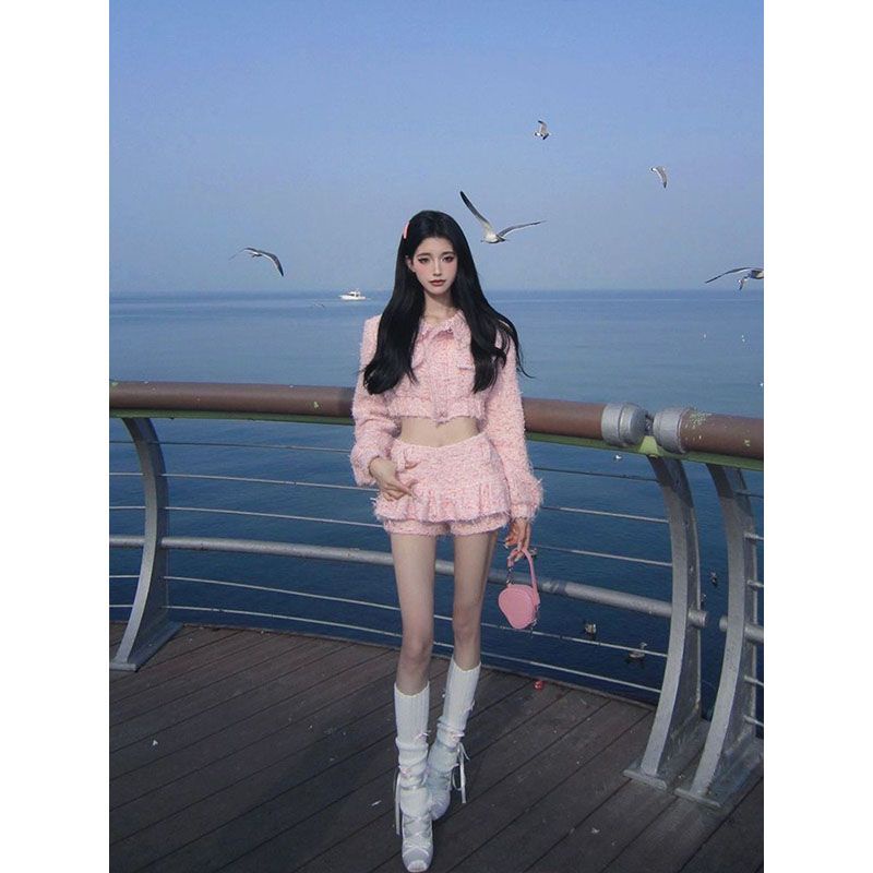 Set Áo Quần culottes Eo Cao Xếp Ly Thời Trang Thu Đông Phong Cách Mới Cho Nữ