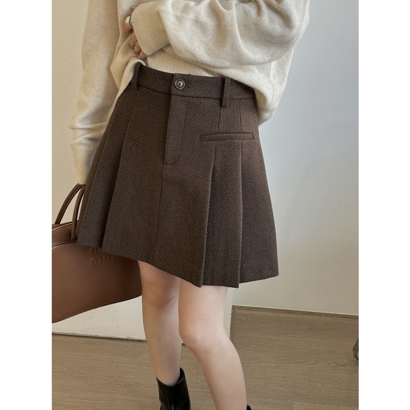 Chân Váy Chữ a Lưng Cao Dày Dặn Phong Cách Châu Âu Thời Trang Thu Đông Mới 2023