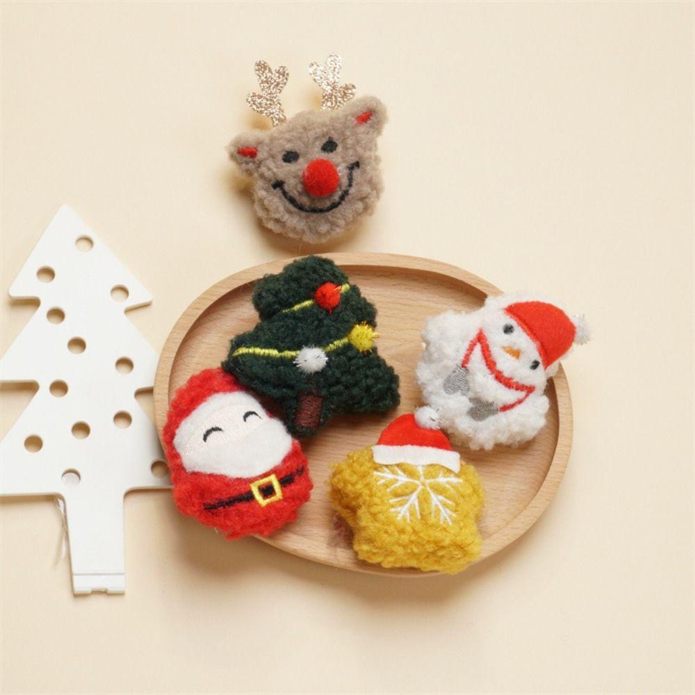 Ghim Cài Áo Hình Ông Già Noel / Cây Thông / Người Tuyết Bằng Lông Nhung Thời Trang