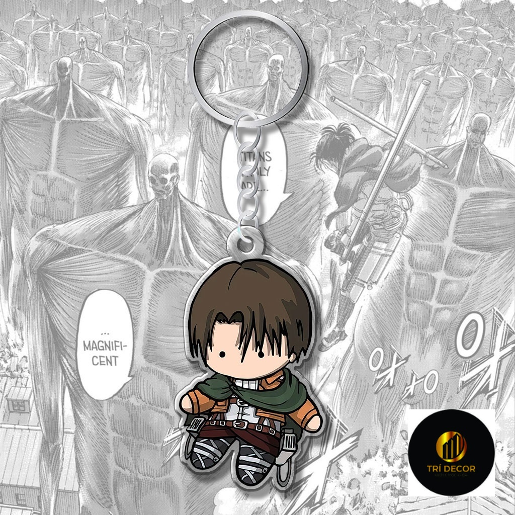 Móc khóa anime Attack on Titan nhân vật chibi Eren Yeager Levi Ackerman Reiner Erwin Annie Manga Hoạt Hình Nhật Bản