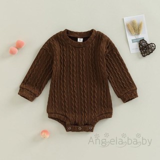 Áo liền quần một mảnh dệt kim cổ tròn màu trơn Hian-Baby