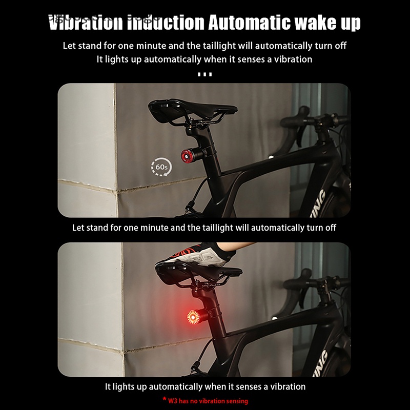 Đèn Hậu Cảm Biến Thông Minh Màu Đỏ Sáng Loại c Chống Thấm Nước ip65 Cho Xe Đạp tss