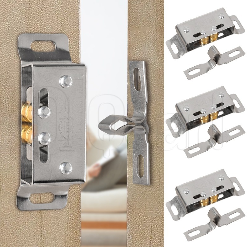 Kẹp Lò Xo Lăn Đôi Bằng Thép Không Gỉ / Chốt Khóa Cửa / Tủ Quần Áo