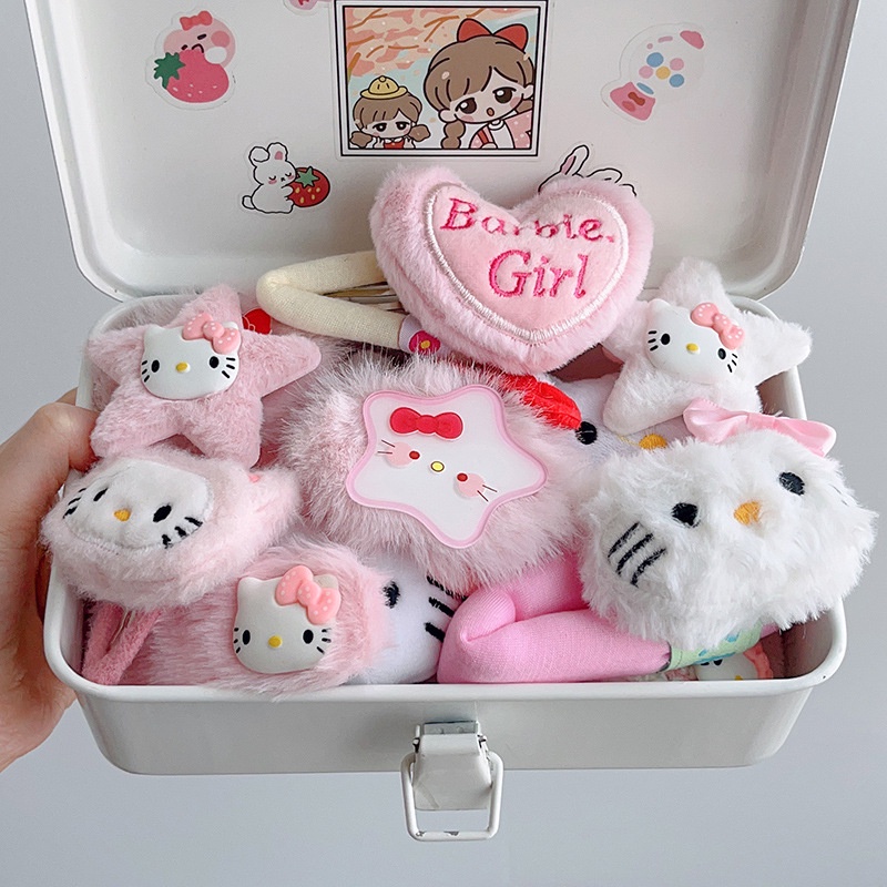 Kẹp Tóc Hình Mèo Hoạt Hình Màu Hồng Dễ Thương Cho Nữ