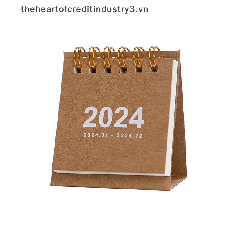Lịch Để Bàn mini Năm Mới 2024 Màu Trơn Đơn Giản Sáng Tạo