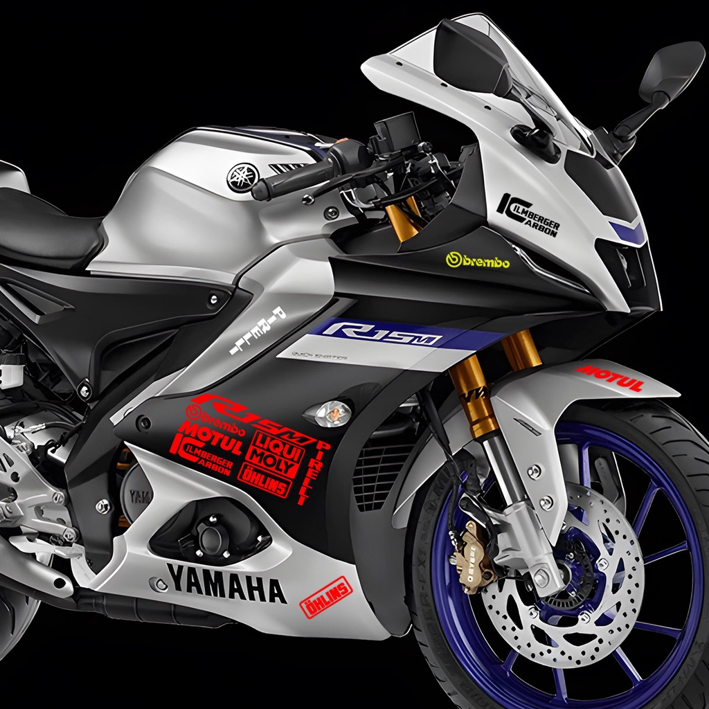 Bộ Decal Phản Quang Trang Trí Xe Máy Chống Nước Dành Cho Xe Máy Yamaha R15 V2 V3 V4 Lc135 Y15zr Aerox V1 V2