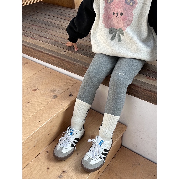 Quần legging nỉ dày cho bé QG659 sz 90-150 LUCKY, thời trang trẻ em mùa đông 2023, chuẩn hàng Quảng Châu