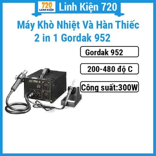 Máy khò nhiệt và hàn thiếc 2 in 1 Gordak 952, kiểu dáng đẹp, chắc chắn, hiển thị Led tiện lợi