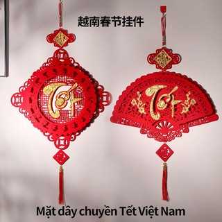 Dây treo trang trí năm mới 2024 bằng vải không dệt, trang trí tết chữ phúc lộc thọ