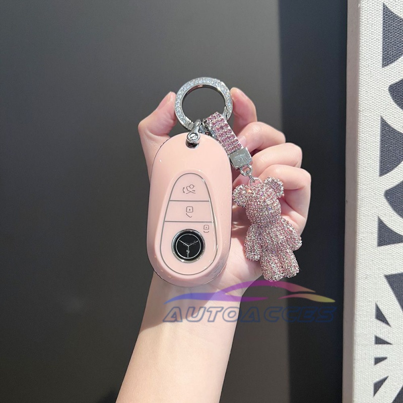 Vỏ Bảo Vệ Chìa Khóa Điều Khiển Từ Xa Màu Hồng Cho benz mercedes benz maybach s580 a-b-Cl-cls-e-glb-A