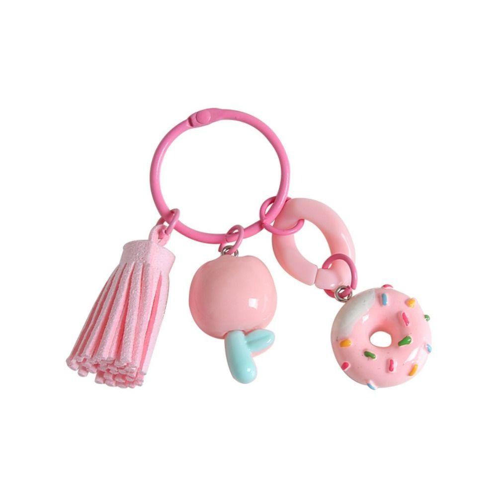 Bliss Phụ Kiện Móc Khóa Xe Hơi Hình Hoa tulip Phối Tua Rua Màu Kẹo Ngọt Ngào Thời Trang Hàn Quốc Cho Nữ