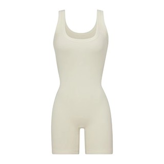 Skims Cotton Rib Onesie Cotton Jumpsuit Thin Summer Base Vest Jumpsuit