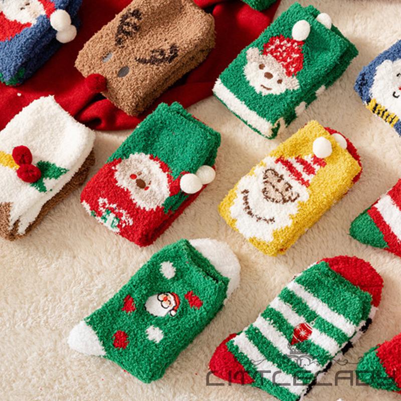 Vớ Lông Cừu San Hô Mùa Đông Dễ Thương Làm Quà Tặng Giáng Sinh Cho Bạn Gái Và Bé Gái