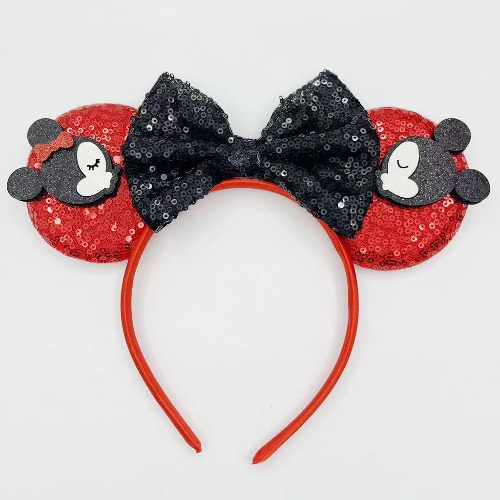 Băng Đô Nơ Thêu Hình Chuột mickey Cho Bé Gái