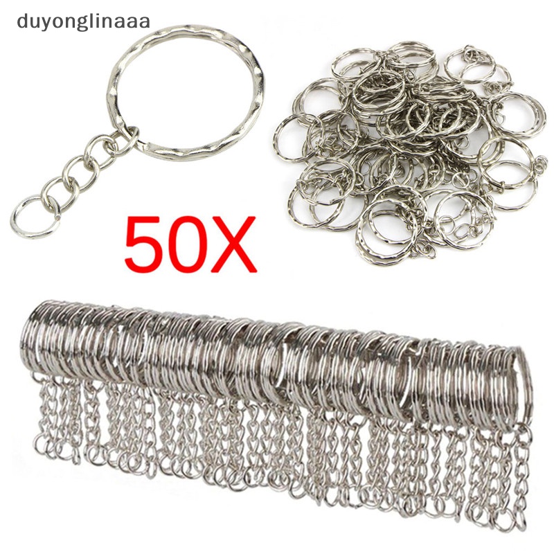 Set 50 Vòng Bạc Đánh Bóng 25mm Dùng Làm Móc Khóa Mới