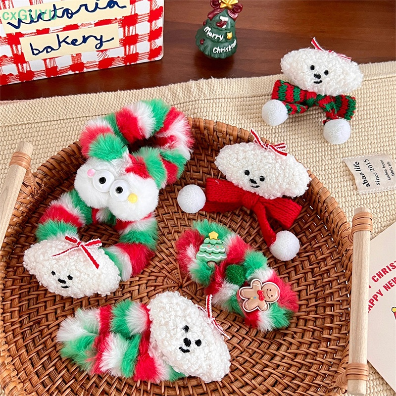 Kẹp Tóc Hình Chú Chó Nhồi Bông Dễ Thương Cho Giáng Sinh