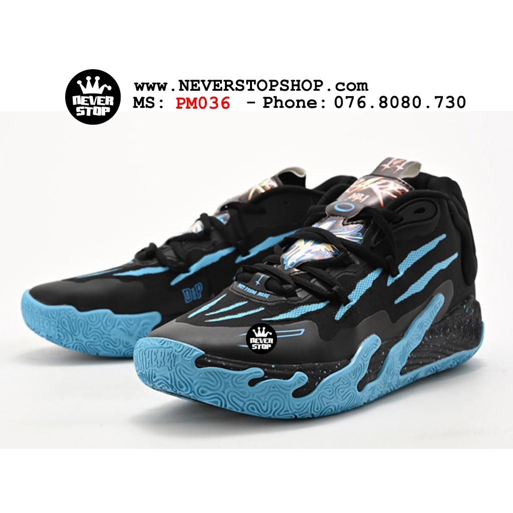 Giày bóng rổ PM MB 03 BLUE HIVE bản đẹp chuyên chơi indoor outdoor độ bền cao  | NeverStopShop.com