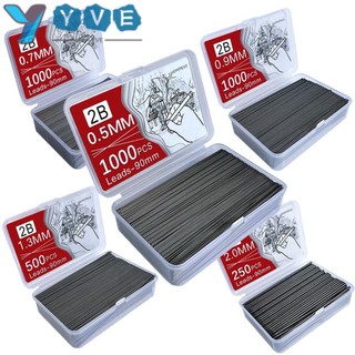  Hộp 250 500 1000PCS Ruột Bút Chì Cơ Tự Động Ngòi 90mm Dài 0.5   0.7   0.9   1.3   2.0mm Thay Thế Tiện Dụng 