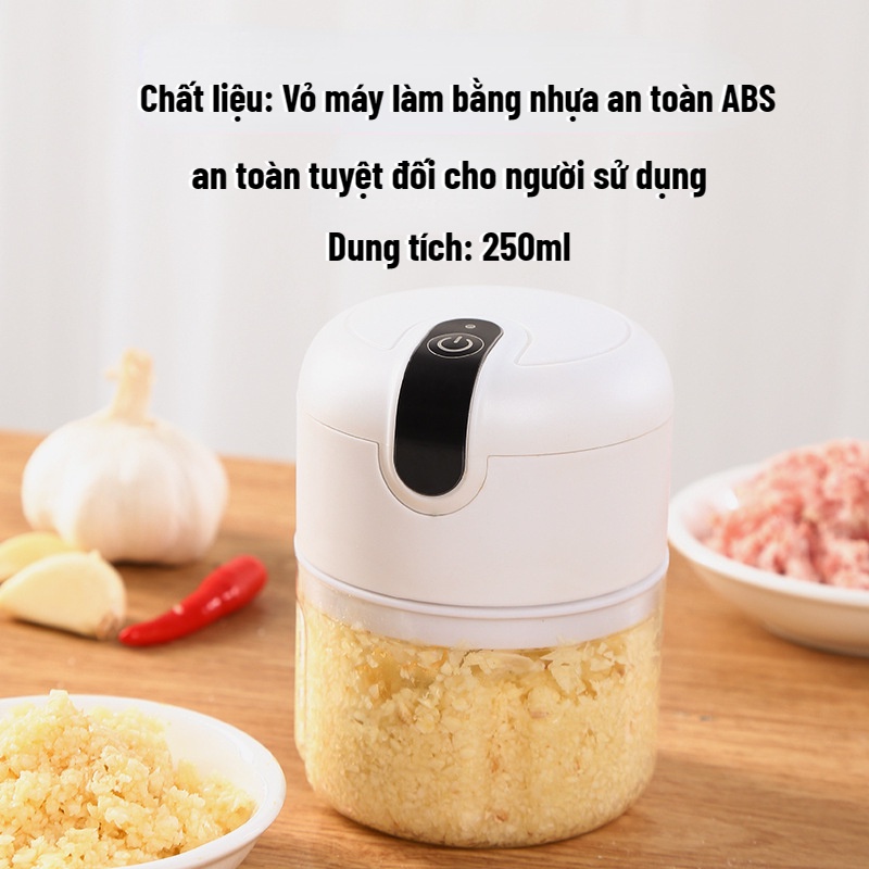 Máy xay tỏi ớt đa năng LAMJAD Siêu thị dòng mini sạc điện 250ml công suất 300w