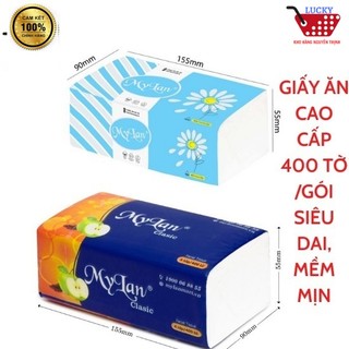 [VIP] Gói Giấy ăn,Giấy rút MYLAN Cao Cấp 4 lớp,Siêu dai, Mềm mịn,100% Không Chất Tẩy Trắng