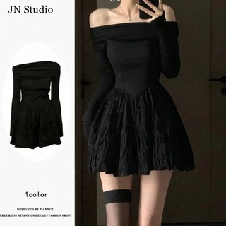 JN Studio Chic váy nữ Đầm Body Cho thời váy hàn quốc Casual Cute Korean WLQ23000C5 50Z231215