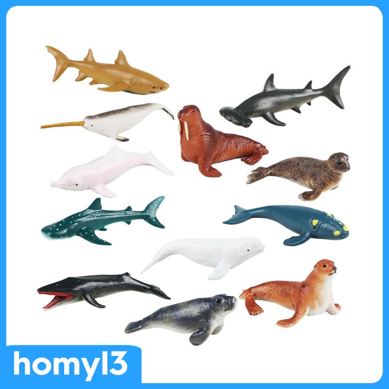 Set 12 Mô Hình Động Vật Biển Dùng Làm Quà Tặng Cho Bé