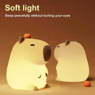 Capybara Night Light, Capybara Shape Soft Light Guinea Pig Night Light, Creative Touch Control USB Rechargeable Silicone Table Decoration Lamp Living Room