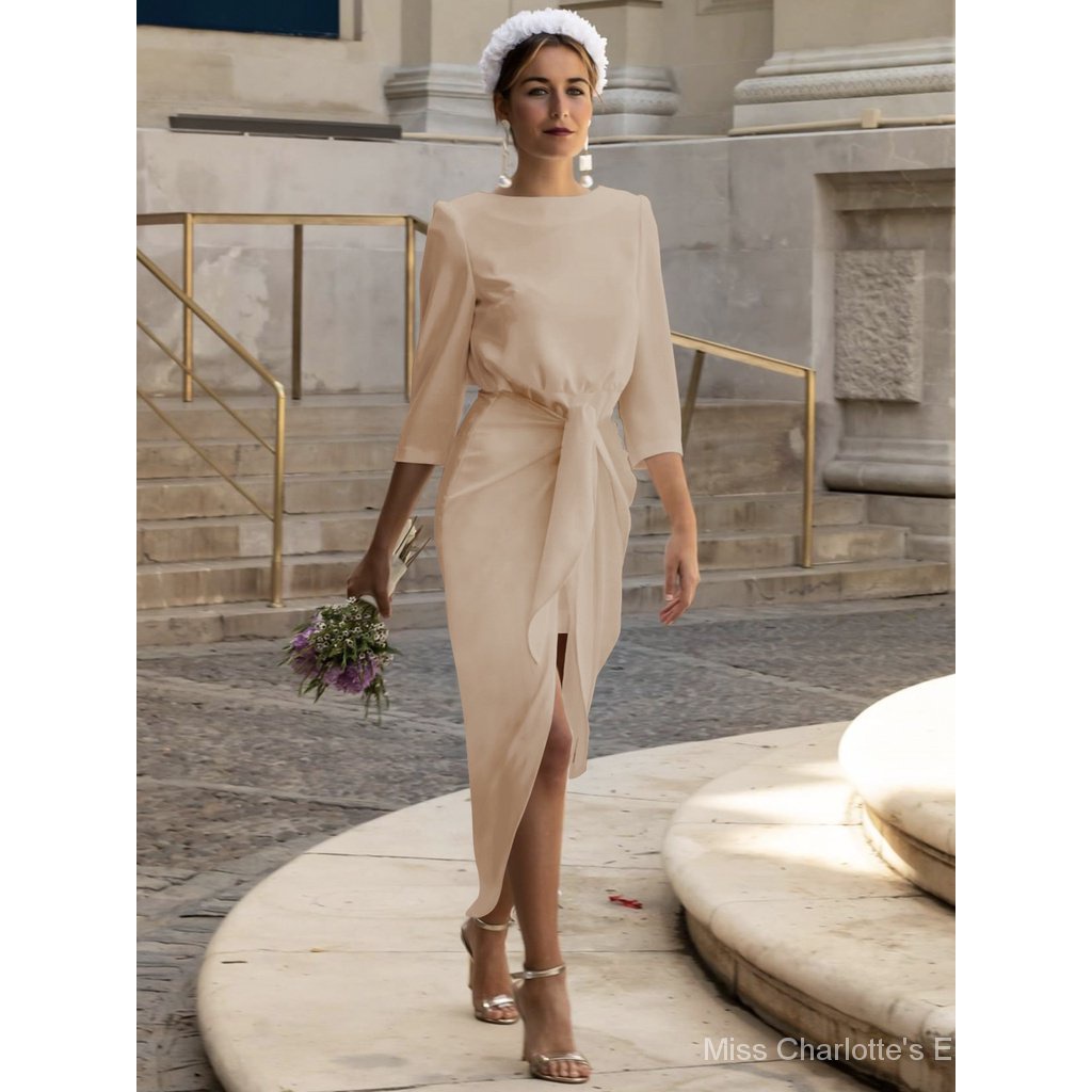 Đầm satin Cao Cấp Phong Cách Âu Mỹ Thanh Lịch Cho Nữ 1217-qlf