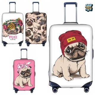 Giáng sinh chó pug co giãn cá tính hành lý du lịch spandex co giãn vali bao bảo vệ chống bụi hành lý chống thấm nước