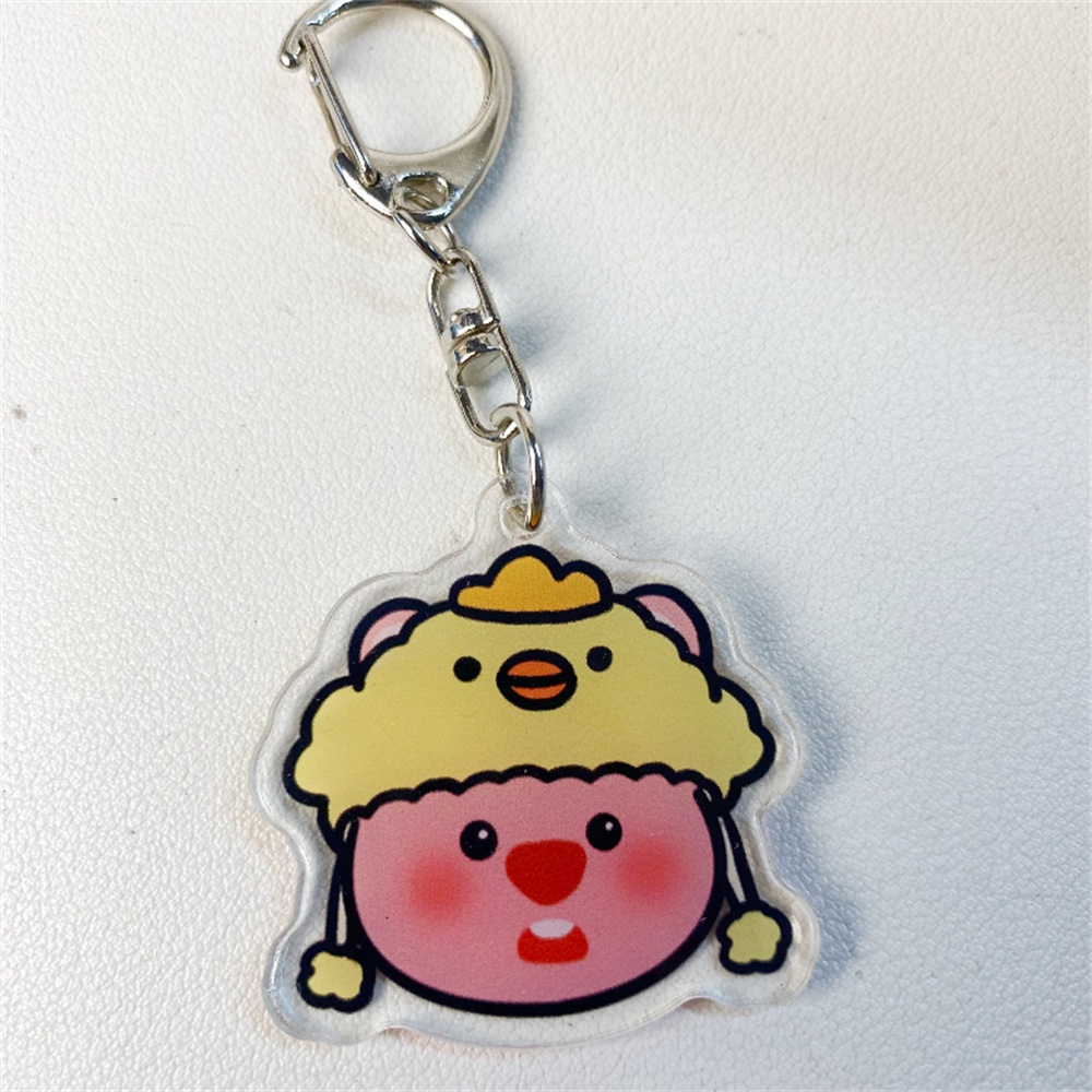 Dễ Thương Loopy Ít Hải Ly Móc Khóa Acrylic Dễ Thương Học Mặt Dây Chuyền Sinh Viên Tặng-top3C01