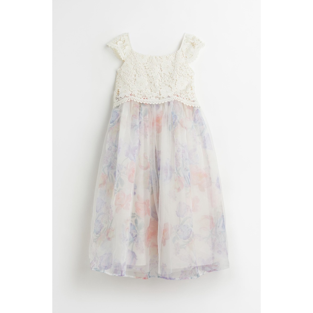 Đầm hoa phối ren trắng H&M xuất xịn