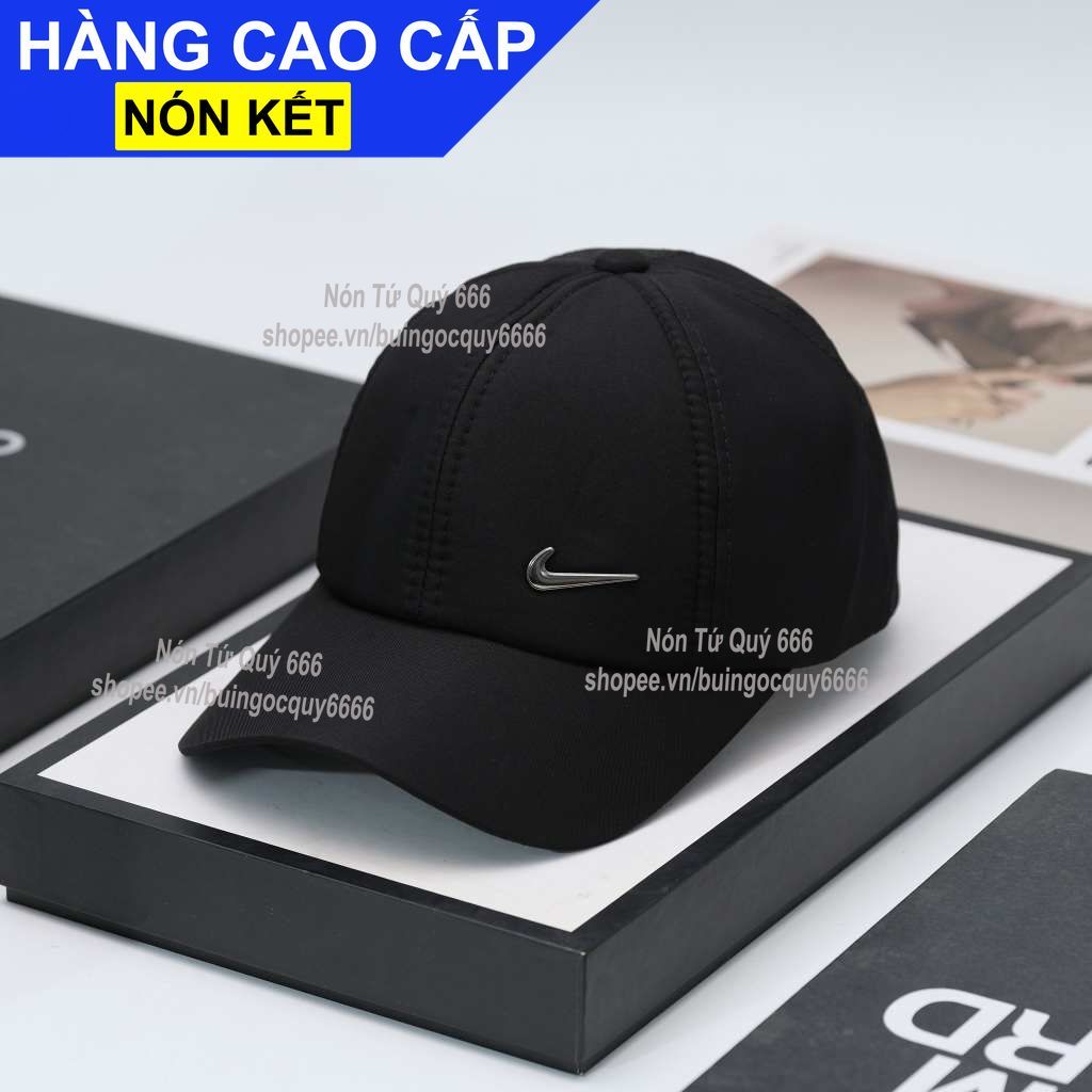 Mũ Lưỡi Trai Nón Kết NiKè Đen Trơn Nam Nữ FORM Đứng/ Đen