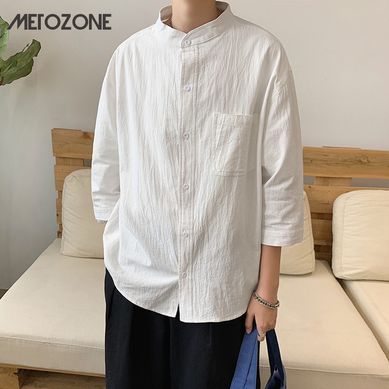 Áo Sơ Mi Tay Lửng Phong Cách Nhật Bản Thời Trang Cho Nam