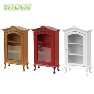 Tủ gỗ mini trưng bày trang trí nhà búp bê tỉ lệ 1: 12